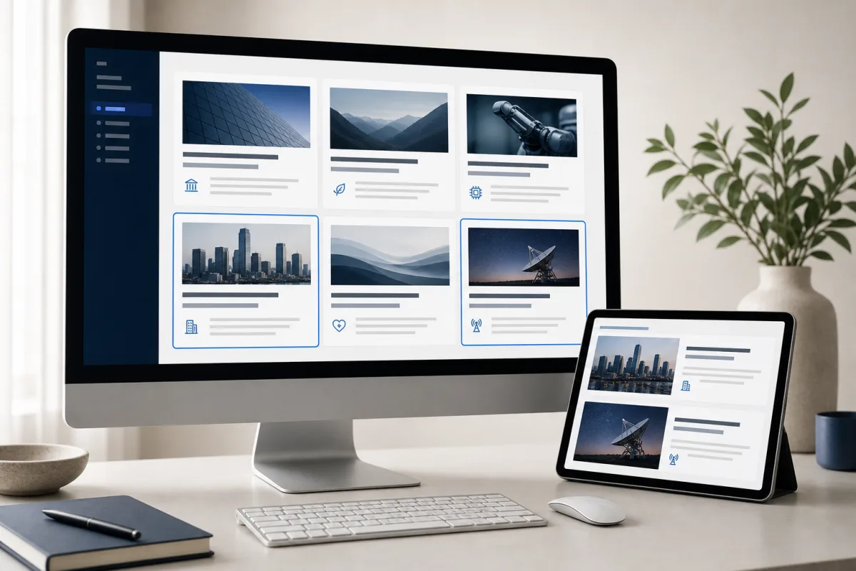 Concept illustration of comparing publication pages and shortlisting relevant websites.